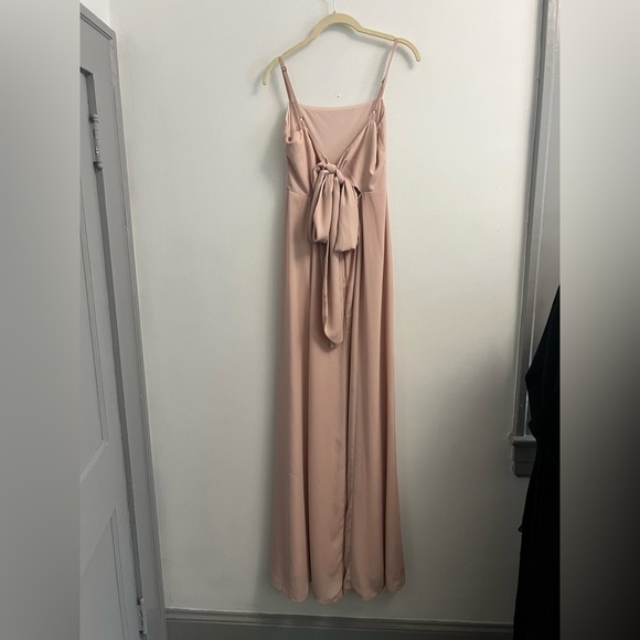 Show Me Your MuMu Lauren Tie Maxi Dress - Dusty Blush Crisp - Size S - Picture 6 of 10